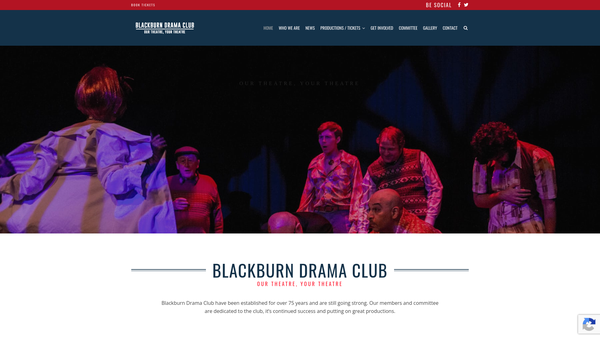 Screenshot of the Blackburn Drama Club website
