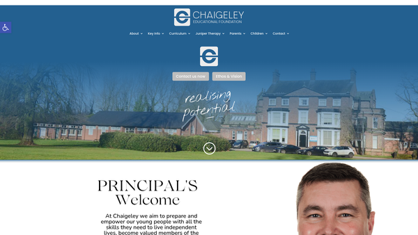 Screenshot of the Chaigeley Educational Foundation website