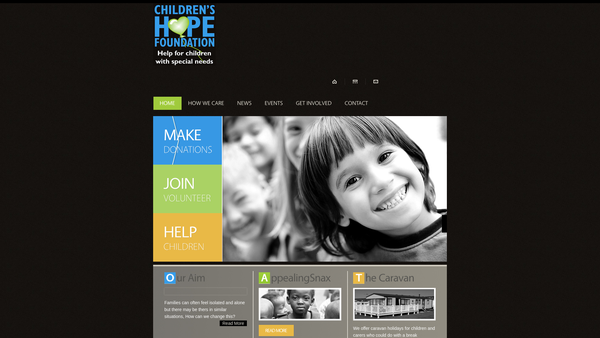 Screenshot of the Childrens Hope Foundation website