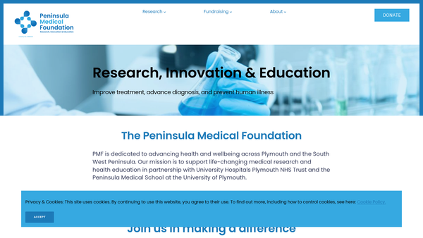 Screenshot of the Peninsula Medical Foundation website
