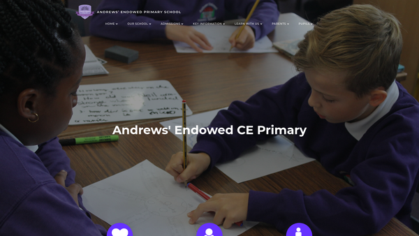Screenshot of the Andrews Endowed School Parents Teachers And Friends Association website