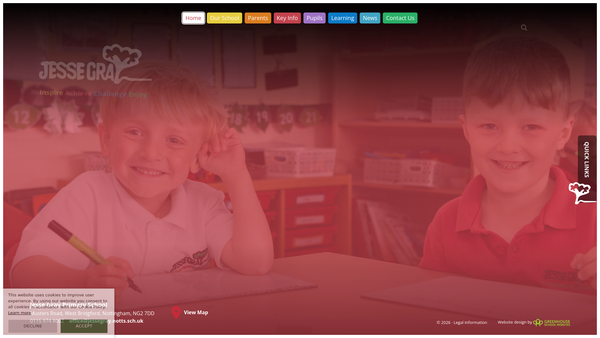 Screenshot of the Jesse Gray School Fund website