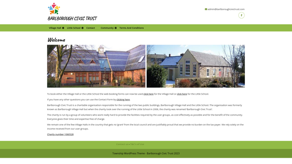 Screenshot of the Barlborough Civic Trust website