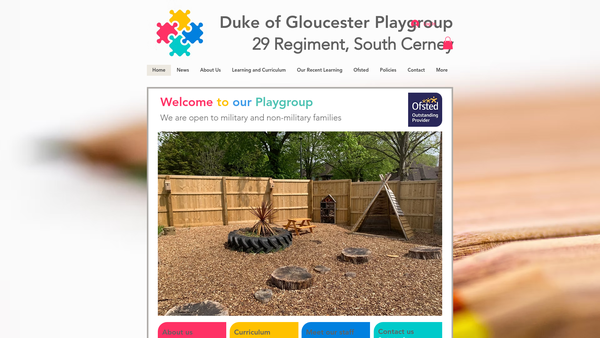 Screenshot of the Duke Of Gloucester Barracks Playgroup website