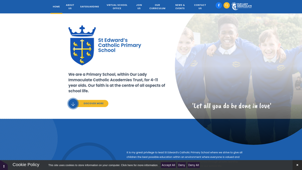 Screenshot of the St. Edward's Rc Primary School Parents, Teachers And Friends Association website