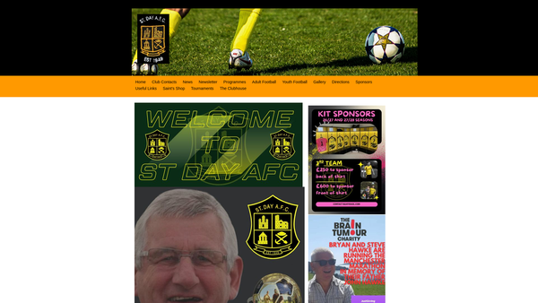 Screenshot of the St Day Youth And Sports Association website