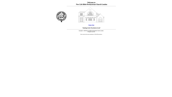 Screenshot of the New Life Bible-Presbyterian Church website