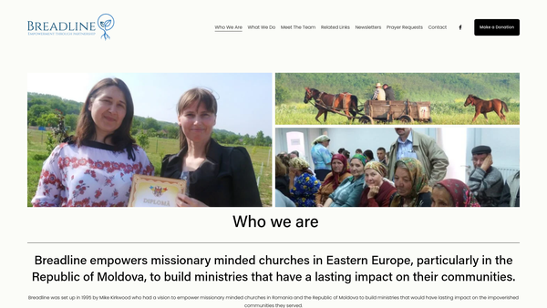 Screenshot of the Breadline website