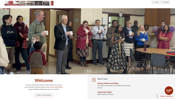 Screenshot of the Alconbury Independent Baptist Church Fund website