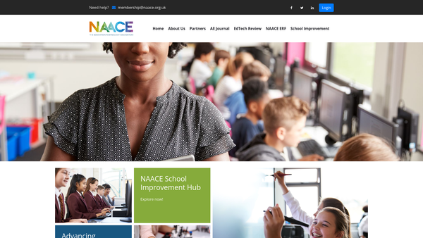 Screenshot of the N A A C E website