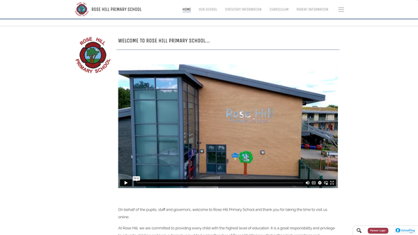 Screenshot of the Rose Hill School Parent Teacher Association website