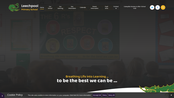 Screenshot of the Leaf - Leechpool Events And Fundraising website