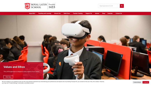 Screenshot of the The Royal Latin School Fund website