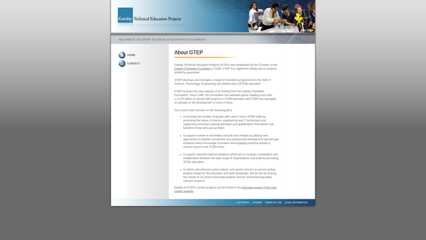 Screenshot of the Gatsby Technical Education Projects website