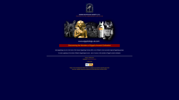 Screenshot of the Sussex Egyptology Society website