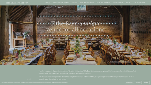 Screenshot of the The Friends Of Poppleton Tithe Barn website
