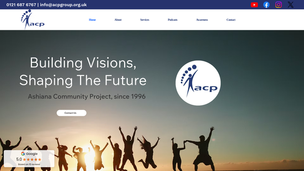 Screenshot of the Ashiana Community Project website