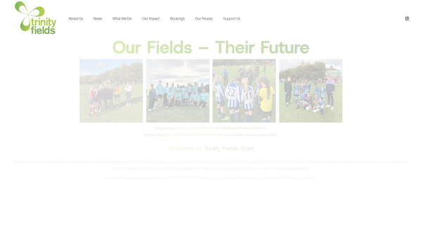Screenshot of the Trinity Fields Trust website