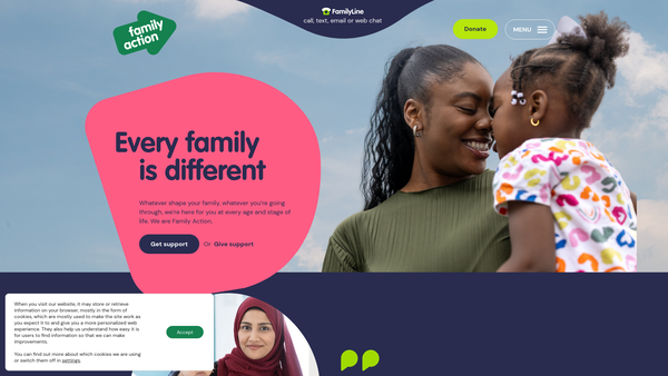 Screenshot of the Building A New Direction Limited website