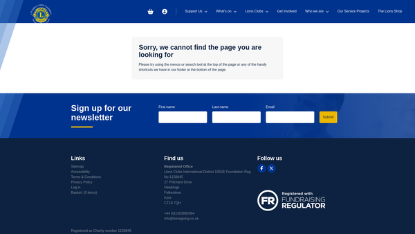 Screenshot of the Brighton Lions Club Charity Trust Fund website