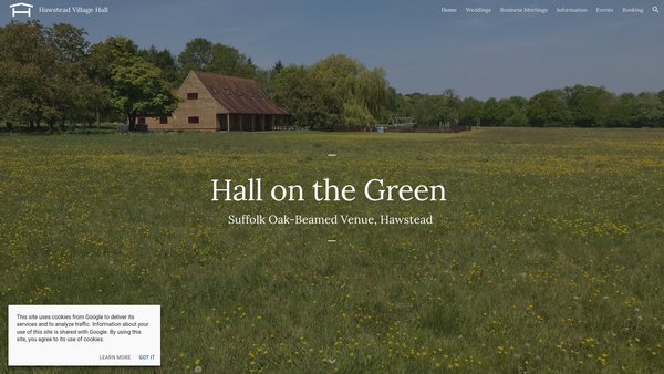 Screenshot of the The Hawstead Community Council website