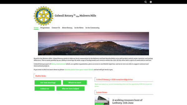 Screenshot of the The Rotary Club Of Colwall Trust Fund website