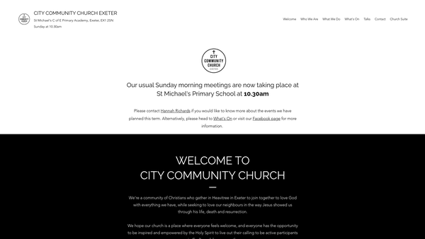 Screenshot of the The City Community Church (Exeter) Charitable Trust website