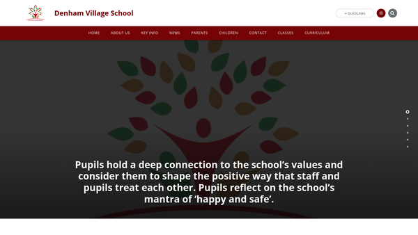 Screenshot of the Denham Village School Fund website