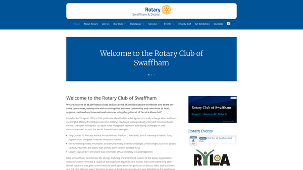 Screenshot of the Rotary Club Of Swaffham website
