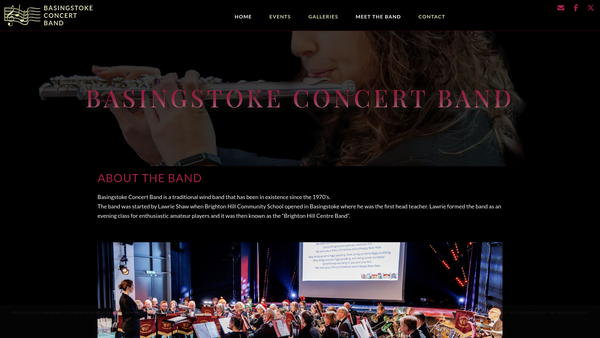 Screenshot of the Basingstoke Concert Band website