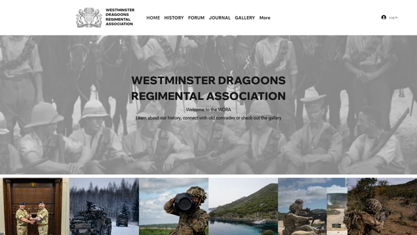 Screenshot of the Westminster Dragoons Regimental Association Benevolent Fund website