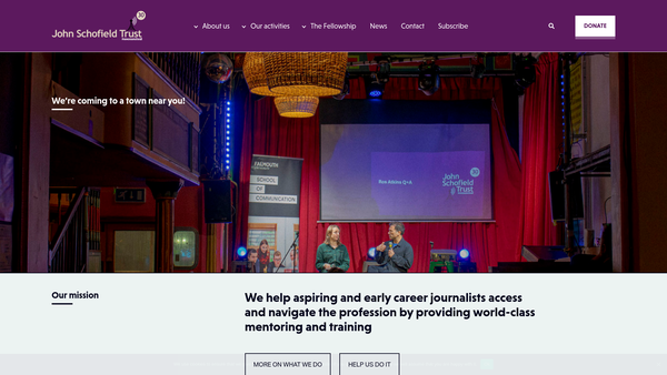 Screenshot of the John Schofield Trust website