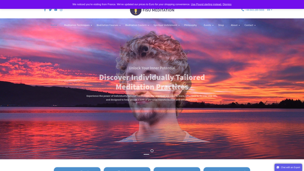 Screenshot of the Foundation For International Spiritual Unfoldment website