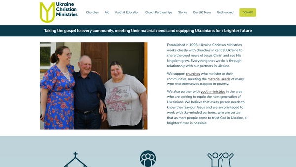 Screenshot of the The Ukraine Christian Ministries Trust website