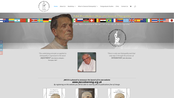 Screenshot of the The John Wernham College Of Classical Osteopathy website