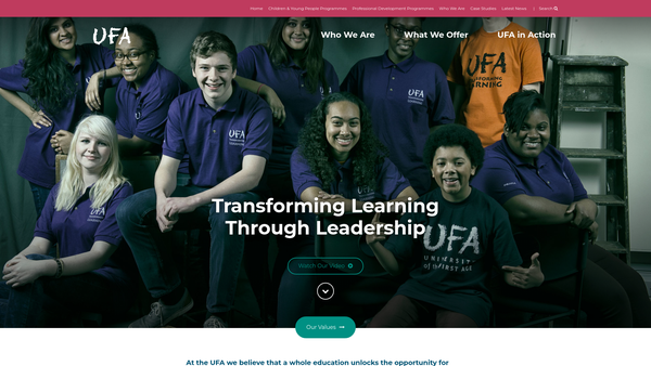 Screenshot of the The Academy Of Youth Limited website