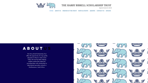 Screenshot of the Harry Birrell Scholarship Trust Limited website
