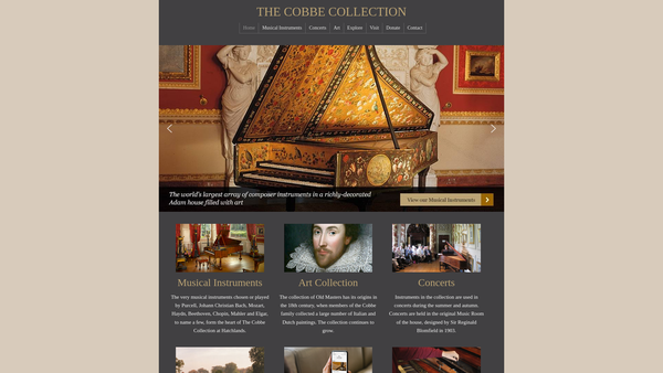 Screenshot of the The Cobbe Collection Trust website