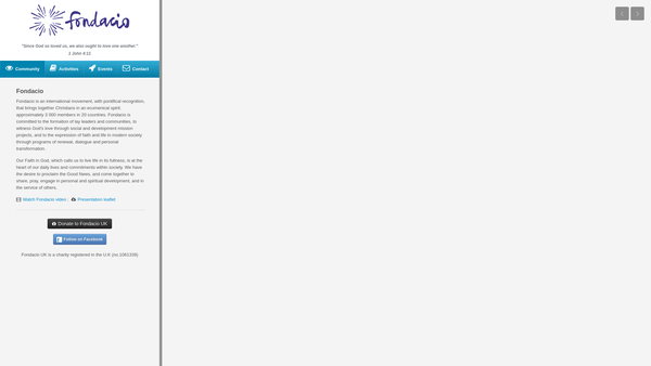 Screenshot of the Fondacio - Christians For The World website