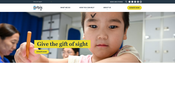 Screenshot of the Orbis Charitable Trust website