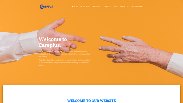 Screenshot of the Careplus website