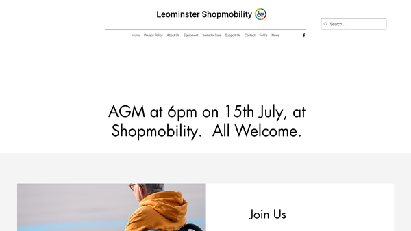 Screenshot of the North Herefordshire Shopmobility Project website