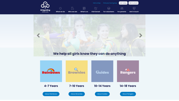 Screenshot of the Dorset Guide Association website