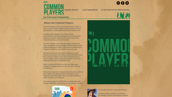 Screenshot of the The Common Players website