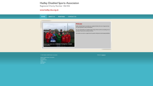 Screenshot of the Hadley Disabled Sports Association website