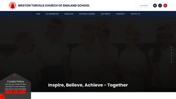 Screenshot of the Weston Turville CE School Fund website