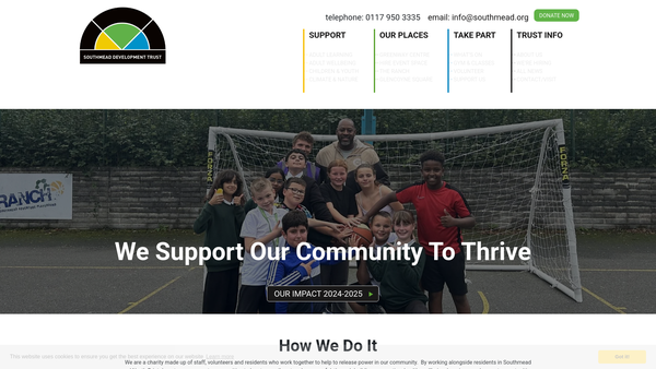 Screenshot of the Southmead Development Trust website