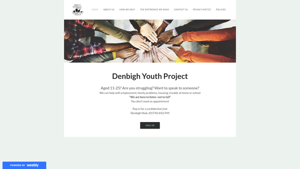 Screenshot of the Denbigh Youth Project website