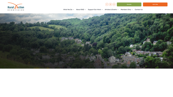 Screenshot of the Rural Action Derbyshire website