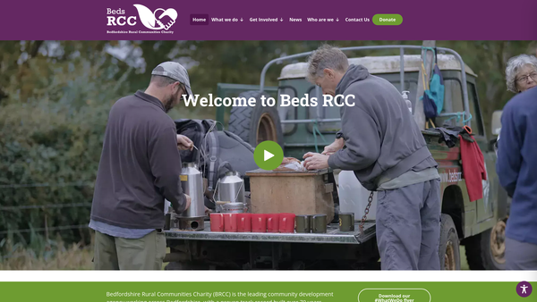 Screenshot of the Bedfordshire Rural Communities Charity website